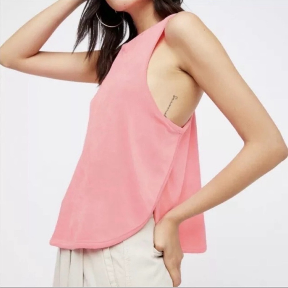 Intimately Free People Neon Pink Velvet Tank M